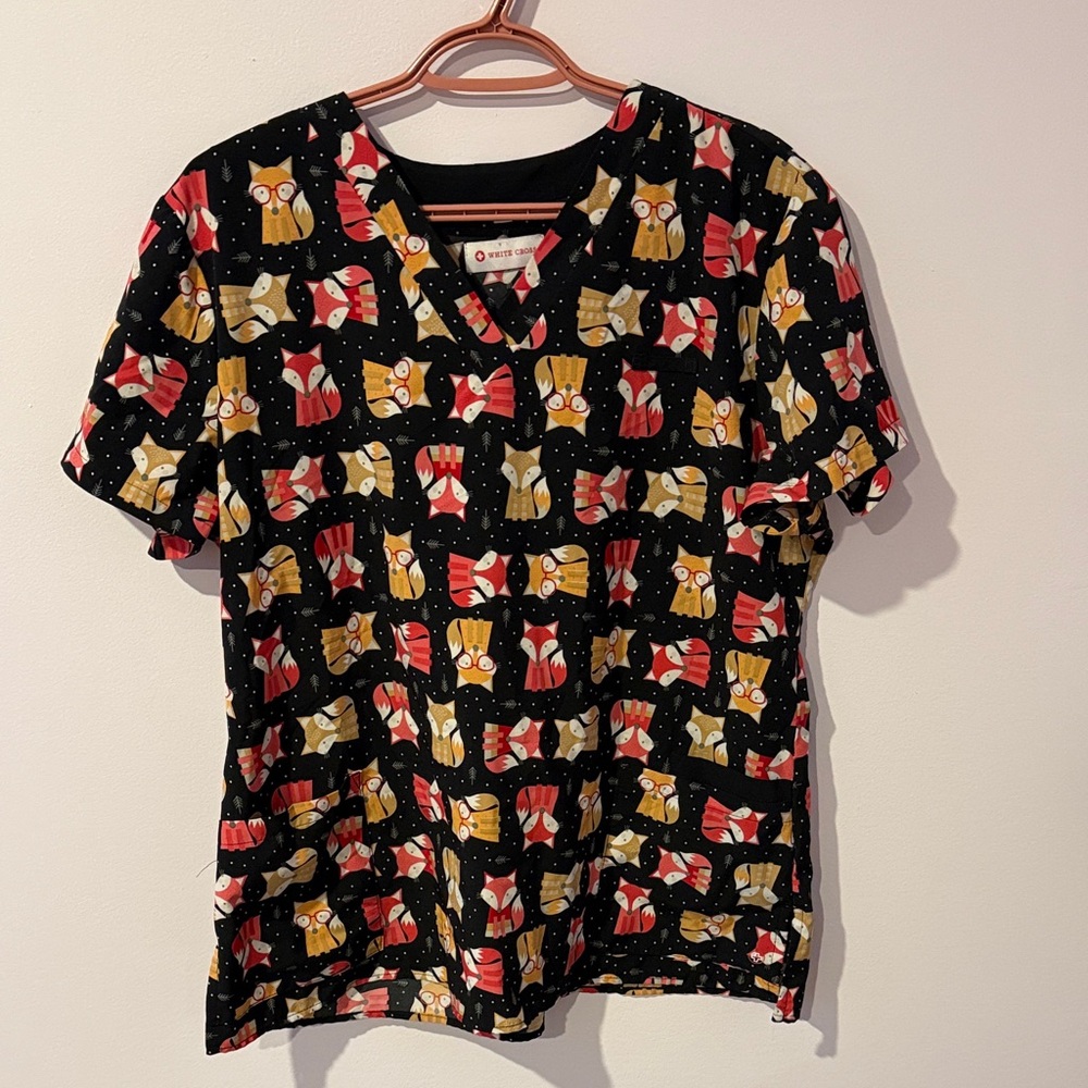 Women’s Winter Fox Scrub Top